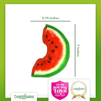 Doggijuana Mini Tuffer Chewer Dog Toy, Watermelon | Squeaky Refillable - Image 5