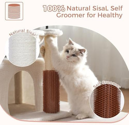 Cat Tree 32” Small Cat Tower with Large Hammock 16”& Self Groomer - Image 4