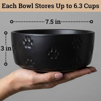 Ceramic Dog Bowl Set of 2 with Anti-Skid Base 7.5" W x 3" H, 6 Cup Capacity - Image 6