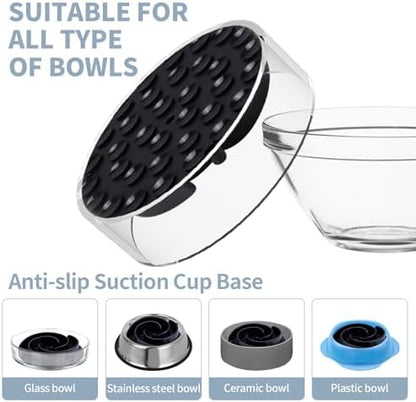 Slow Feeder Dog Bowls Insert, Bestalk Soft Silicone Slow Eating Feeder Insert with Suction Cups for Small, Medium and Large Dogs, Fit into Basic and Elevated Dog Bowls, Black - Image 6