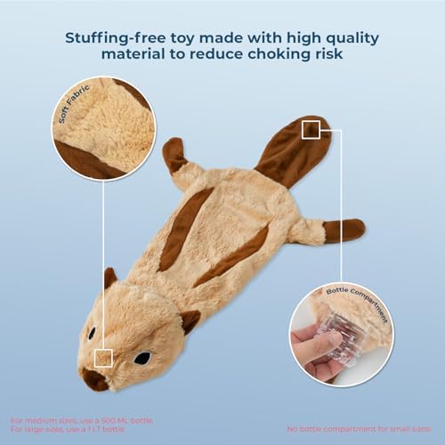 Best Pet Supplies 2-in-1 Stuffless Squeaky Dog Toy - Squirrel, Medium - Image 4