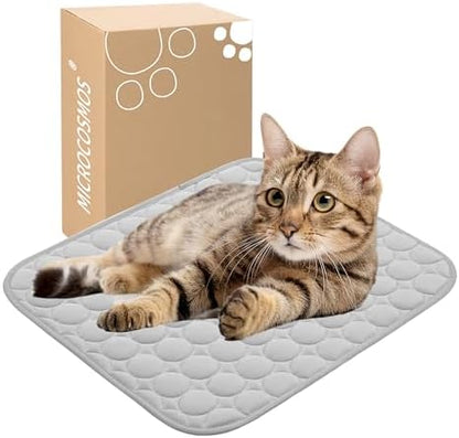 MICROCOSMOS Summer Cooling Mat & Sleeping Pad- Water Absorption Top, Materials Safe, Easy Carry, EZ Clean. Keep Cooling for Pets, Kids and Adults.(Grey, 19" x 15") by MICROCOSMOS