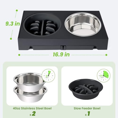 Elevated Dog Bowls with 5 Adjustable Heights Stand - Image 5