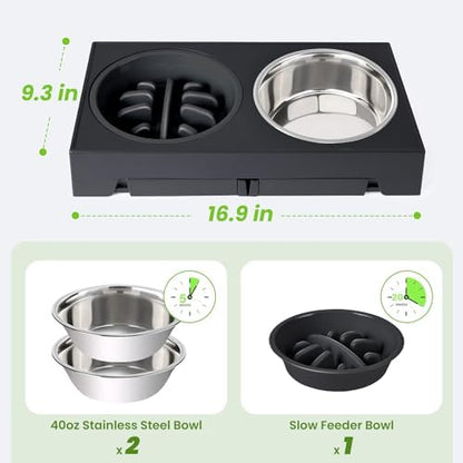 Elevated Dog Bowls with 5 Adjustable Heights Stand - Image 5