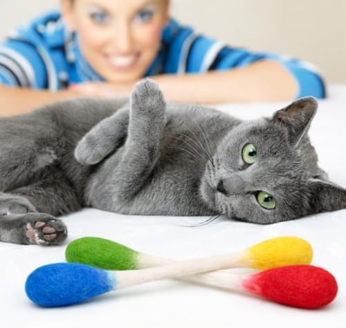 Glaciart One XXL Swabs Cat Toys with Catnip - 2 Pk | Durable for Chew, Cute Cat Toys Interactive Kitty for Boredom, Exercise, & Play | Filled w/Organic Catnip for Anxiety & as Digestive Aid - Image 4