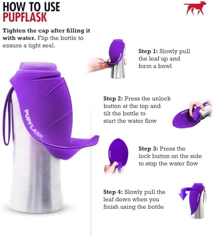 PupFlask Large Dog Water Bottle, Portable Stainless Steel Travel Bowl - Image 3