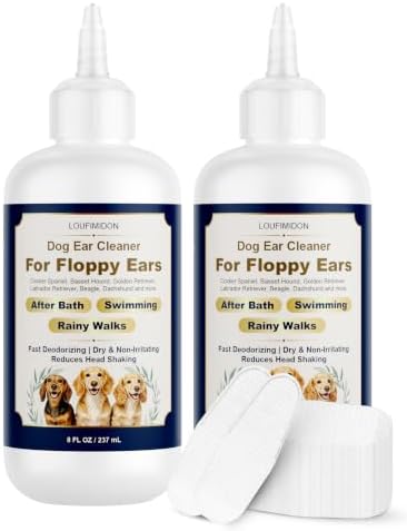 Dog Ear Cleaner Solution with Finger Wipes 8 oz Each 2 Bottles by Unknown