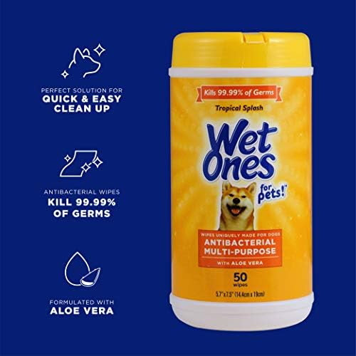 Wet Ones for Pets Antibacterial Dog Wipes, Tropical Splash, 50 Count - Image 2
