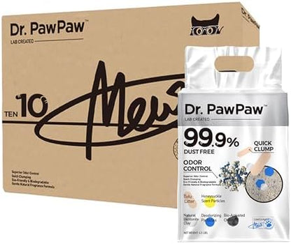 Tofu Cat Litter 45 Lbs, Dr. PawPaw Clumping Cat Litter, Honeysuckle Scent, Dust-Free Keep Kitty Tidy, Superior Odor Control Keep Step Fresh by DrPawPaw