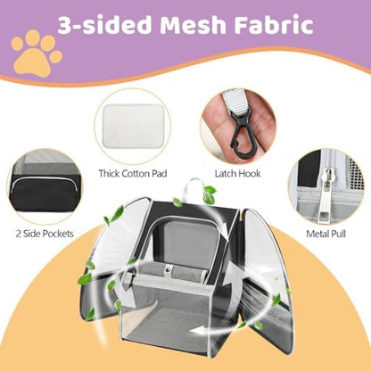 Cat Backpack Carrier Large Pet Backpack for Small Dog Medium Cat Puppy Kitten Bunny up to 15lbs, Ventilated Mesh Dog Collapsible Travel Backpack for Hiking Walking Outdoor - Image 3