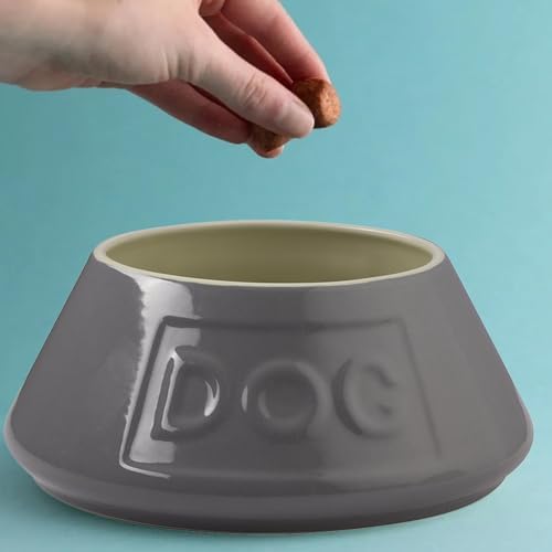 Mason Cash: Non-Tip Dog Bowl - Grey - 8.3", 54oz - Durable Ceramic Food & Water Angled Dish, Microwave-Dishwasher Safe, Pet Meal Feeding & Hydration - Image 6