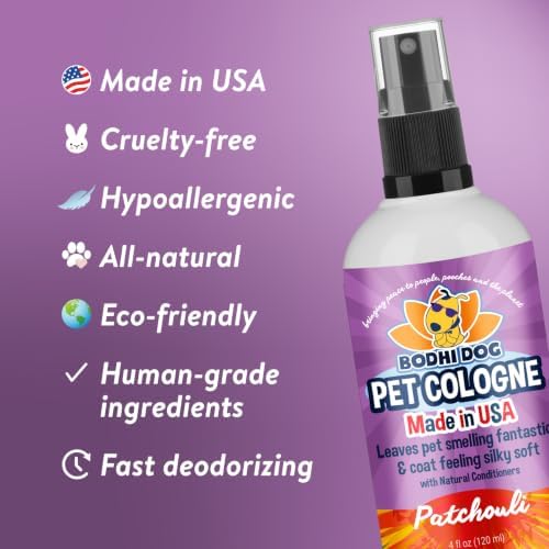 Bodhi Dog Premium Dog Cologne - Deodorizing Dog Perfume & Conditioner for Dogs & Cats - Natural Long Lasting Spray - Keeps Pets Fresh All Day - Gentle & Safe Formula, Made in USA (Patchouli 4 Fl Oz) - Image 5