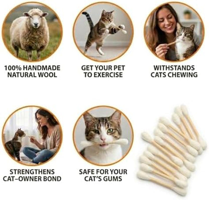 Glaciart One Swabs Cat Toys with Catnip - 12 Pk | Durable for Chew, Cute Cat Toys Interactive Kitty for Boredom, Exercise, & Play | Filled w/Organic Catnip for Anxiety & as Digestive Aid | Gift Idea - Image 5