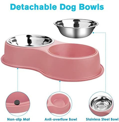 Epetslove Stainless Steel Dog Bowls Double Non-Slip Dog Water and Food Bowl - Image 3