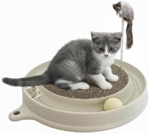 AUOON Cat Scratcher Toy with Ball Track for Indoor Cats Kittens, Milk Shake by AUOON