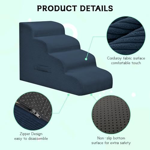 Mesa Lemon 3 Step Dog Stairs Pet Ramp for High Beds, Sofas and Cars - Image 3