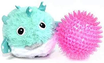 Patchwork Pet Pricklets Puffer Fish Premium Dog Toy Plush Interactive Removable Spiky Ball