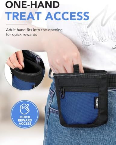 1¼-Cup Magnetic Closures Dog Training Treat Pouch with Clip (Blue) - Image 3