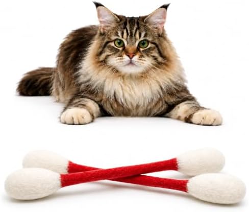 Glaciart One XXL Swabs Cat Toys with Catnip - 2 Pk | Durable for Chew, Cute Cat Toys Interactive Kitty for Boredom, Exercise, & Play | Filled w/Organic Catnip for Anxiety & as Digestive Aid by GlaciartOne