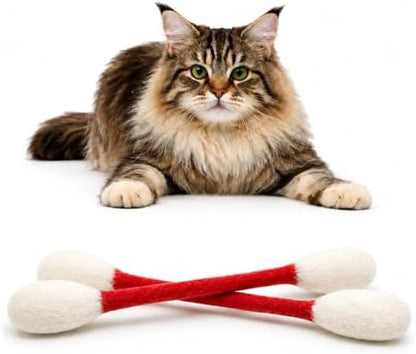 Glaciart One XXL Swabs Cat Toys with Catnip - 2 Pk | Durable for Chew, Cute Cat Toys Interactive Kitty for Boredom, Exercise, & Play | Filled w/Organic Catnip for Anxiety & as Digestive Aid by GlaciartOne