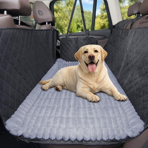 Dog Car Seat Cover 2 Piece Seat Waterproof Hammock and Light Grey Cover by CoSofSLIP