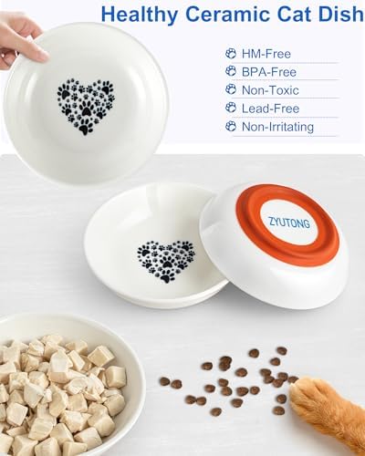 Ceramic Cat Bowl Whisker Friendly, Non-Slip Cat Food Bowls 6-Pack - Image 4