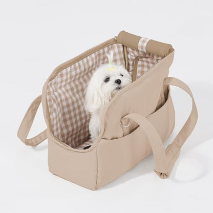 Pet Dog Casual Crossbody Bag, Hands-Free One Shoulder Soft Edged Pet Bag, Fully Open Sunroof Cover with Mesh Window and Large Front Pocket, Pet Carrier Purse for Small Dog Cat（Can Hold 10 Pounds） - Image 5