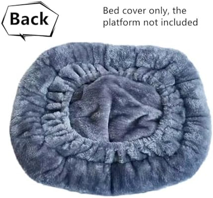 SHENGOCASE Cat Tree Tower Accessories Replacement Parts Round Top Cushion Bed Cover for Cat Perch with Elastic Band (17.7", Grey) - Image 4