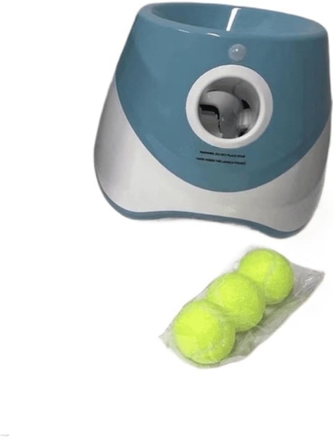 Dog Launcher Automatic Toy Tennis Throwing Pinball Machine Fun Interactive Throw Rechargable Catapult USB Charging(Blue)