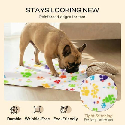 LINENLUX Fleece Dog Blankets 6-Pack, Soft Stretchy for Small Medium Puppy - Image 3