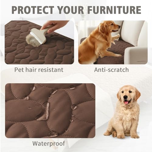 Ameritex Pet Bed Cover Dog Bed Blanket for Sofa and Furniture Waterproof New Pattern Design (40x50 Inch, Chocolate) - Image 2
