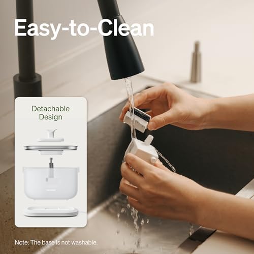 PETLIBRO Cat Water Fountain Stainless Steel Tray, Wireless Pump Cat Fountain, Ultra Quiet Pet Water Fountain, 2.5L Automatic Water Dispenser for Cats, Dual Flow Cat Water Dispenser Easy to Clean - Image 6