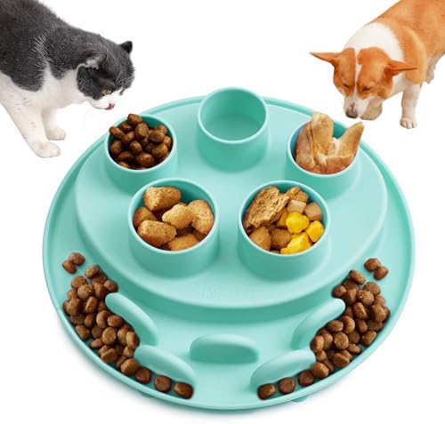 Puzzle Feeder Slow Feeder, Interactive Cat Puzzle Toy for Mental Stimulation, Silicone Cat Enrichment Toys, Reduces Boredom and Trains Intelligence, Green by PuzzleFeeder