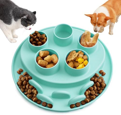 Puzzle Feeder Slow Feeder, Interactive Cat Puzzle Toy for Mental Stimulation, Silicone Cat Enrichment Toys, Reduces Boredom and Trains Intelligence, Green by PuzzleFeeder