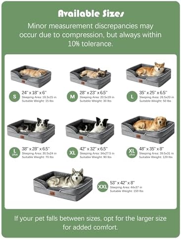 Spotted Play Orthopedic Dog Bed with Sides - Dog Sofa Beds for Small Dogs, Supportive Foam Pet Couch Bed with Washable Removable Cover, Waterproof Lining and Non-Slip Bottom, Grey - S - Image 7