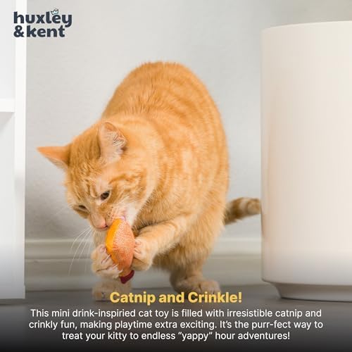 Huxley & Kent Plush Crinkle Catnip Cat Toy, Hairball Cinnamon Whisky - Image 6