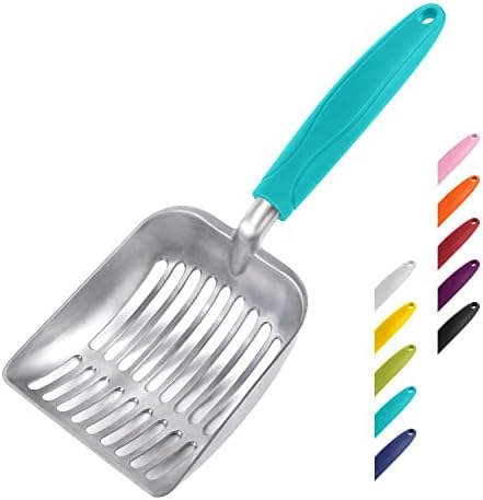 WePet Cat Litter Scoop, Aluminum Alloy Sifter, Kitty Metal Scooper, Deep Shovel, Long Handle, Poop Sifting, Kitten Pooper Lifter, Durable, Heavy Duty, for Litter Box by WePet