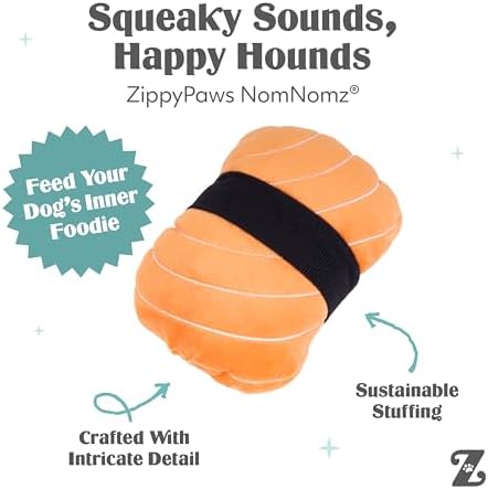 ZippyPaws NomNomz Dog Squeaky Toys to Keep Them Busy, Pet Products - Sushi - Image 3