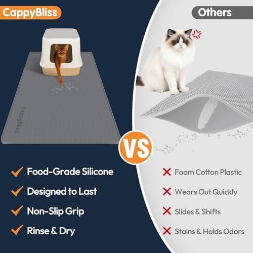 Cat Litter Mat, 34"x22" Waterproof Silicone, Litter Trapping - Image 5