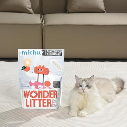 Michu Tofu Cat Litter Natural Clumping Tofu Cat Litter 5.5lb/88oz 5 Scents (Peach + Wonder Litter, 2 Pack) - Image 5