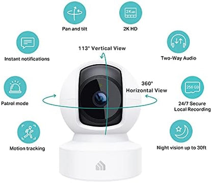 Kasa 2K+ Indoor Pan/Tilt Wired Security Camera, Baby & Pet Monitor, KC410S - Image 2