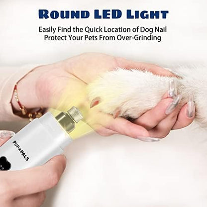 Upgrade Dog Nail Grinder with 5 LED Shadow Free Light, Dog Nail Trimmer Protect Pet Paws from Over Grinding with 2 Speed Super Power Motor, with one aditional Concave-Shaped Replacement Head - Image 2