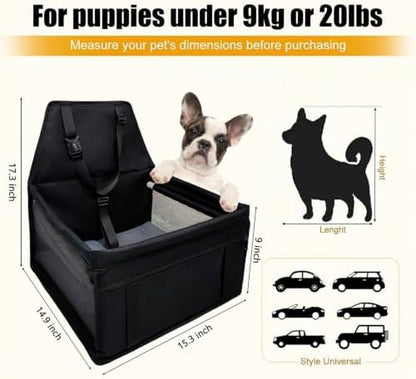 Pet Dog Booster Seat, Upgrading the Framed wall to Prevent Collapse，Breathable and Foldable Pet Car Basket，Removable andWashable pet car seat - Image 4