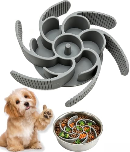 Slow Feeder Dog Bowls Insert Cuttable to fit 4.4"-7.5" Bowls Gray by Unknown