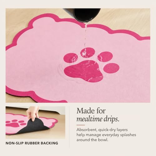 Scalloped Dog Feeding Mat, Coral Pink 14" X 19” - Image 5