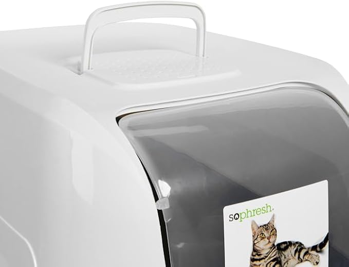 So Phresh Jumbo Enclosed Cat Litter Box Grey 23.4" L X 19.3" W X 18.5" H