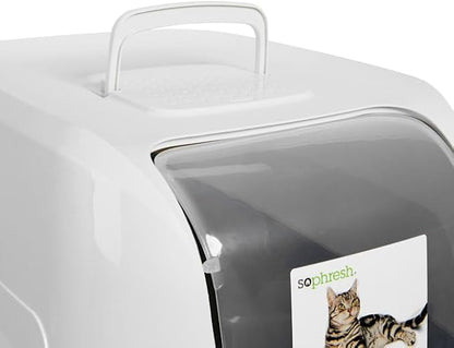 So Phresh Jumbo Enclosed Cat Litter Box Grey 23.4" L X 19.3" W X 18.5" H