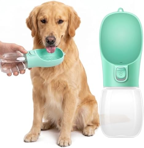 Portable Dog Water Bottle 300ml Leak Proof Pet Drinking Bottle for Dogs & Cats, Outdoor Travel Water Dispenser for Walking Hiking Camping (Lake Green) by Unknown