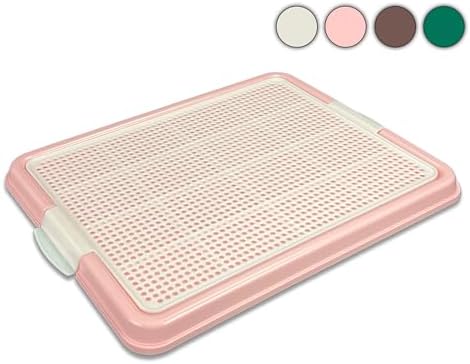Dog Pee Pad Holder Tray, Puppy Potty Training, 22.5"x16.5", PP Plastic, Snap Lock, 4 Colors (Pink) - Image 2