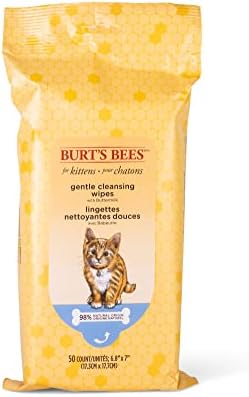 Burts Bees for Pets Kitten Grooming Wipes with Buttermilk, 50 Count by BurtsBeesforPets
